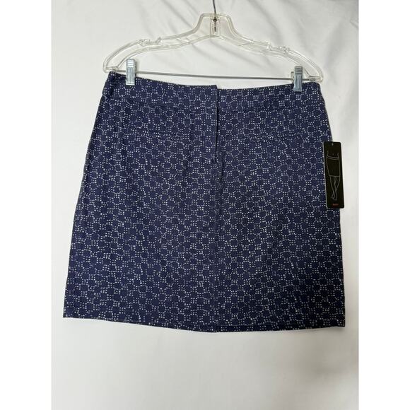 DALIA COLLECTION Womens Navy patterned modern fit skirt size 10 NWT Preppy - Picture 1 of 5